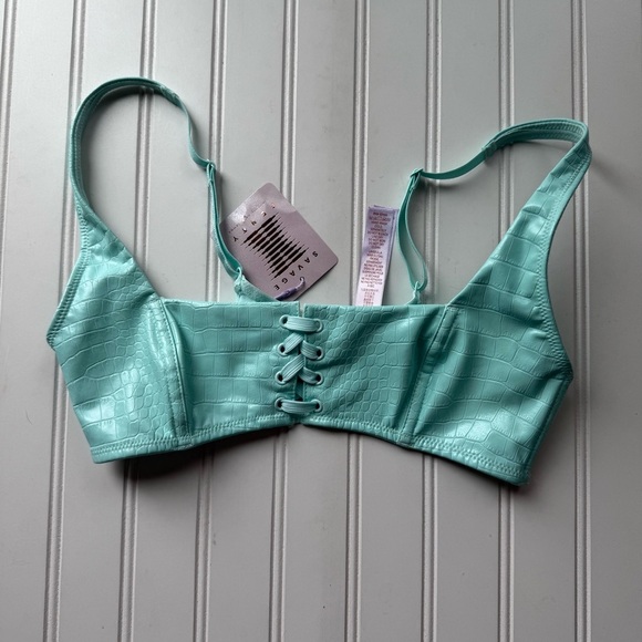 Savage X Fenty Other - Savage Fenty Lingerie Rihanna Bra Queen of the Galaxy Blue Light Size Small NWT